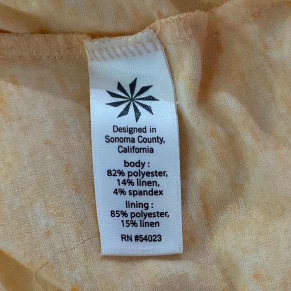 Athleta Vida Tiger Lily Orange Linen Sleeveless Dress Size Small - Picture 6 of 7